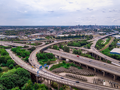 PIC - aerial view of spaghetti junction in Birmingham