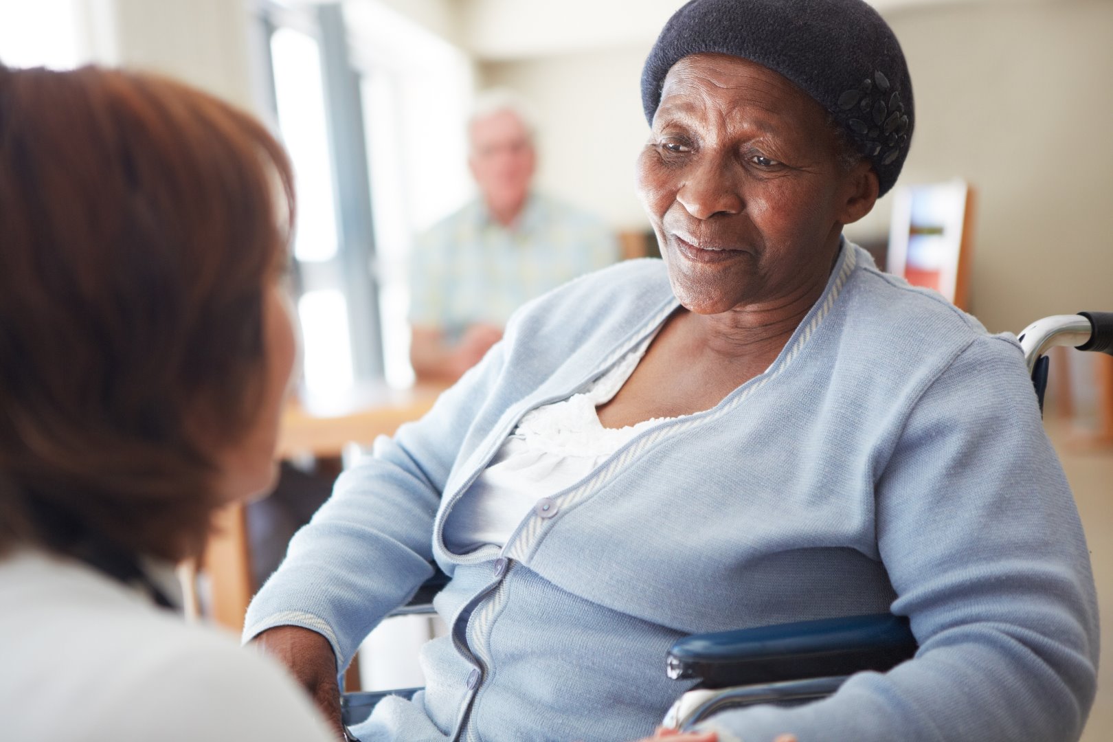 PIC - Older lady in wheelchair with nurse