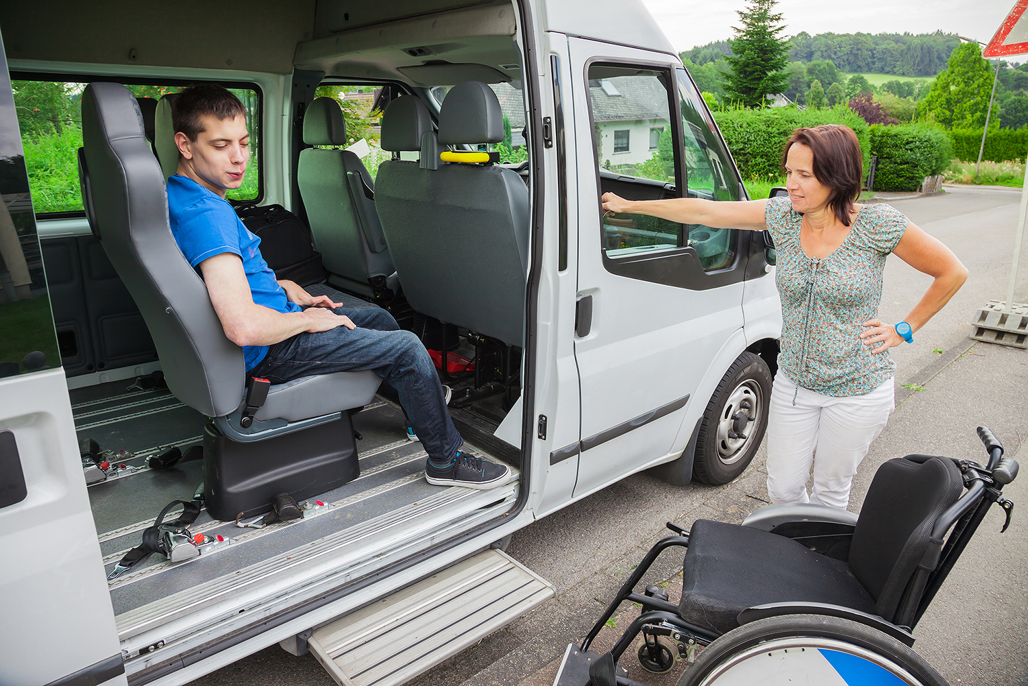 PIC - Disabled teen on minibus