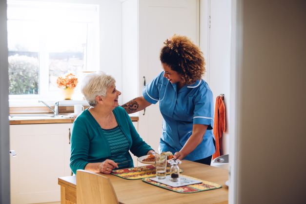 PIC - domestic care worker helping with dinner